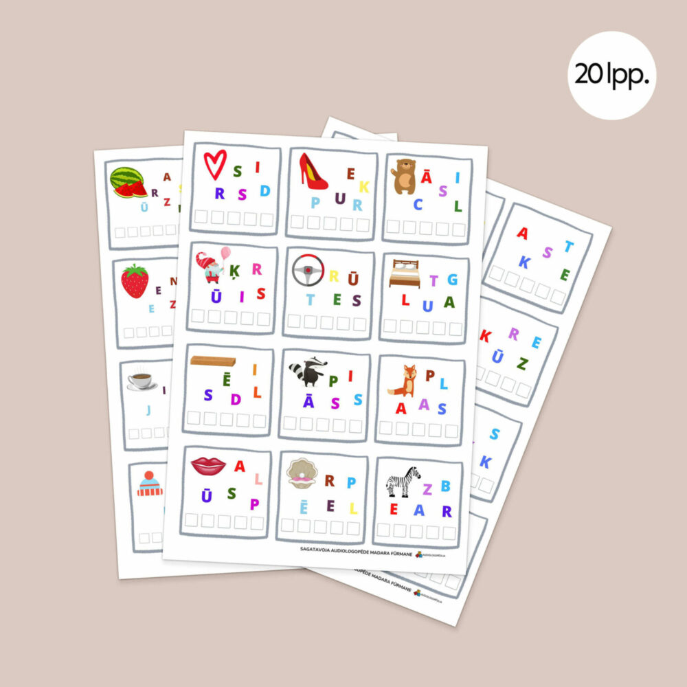 Skaņu saklausīšanas darba lapas - Logopēdiskie materiāli - Audiologopēdija