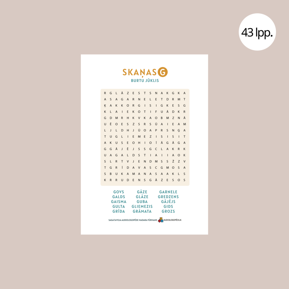 Uzdevumu krājums skaņu K un G diferencēšanai un izrunai
