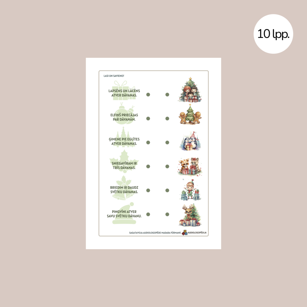 Ziemassvētku lasīšanas uzdevumi - lasi un savieno! 3 Ziemassvētku lasīšanas uzdevumi - lasi un savieno 2