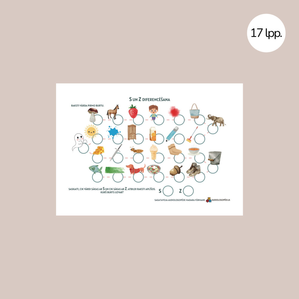 Līdzīgi skanošo skaņu diferencēšana vārdu sākumā 2 Līdzīgi skanošo skaņu diferencēšana vārdu sākumā