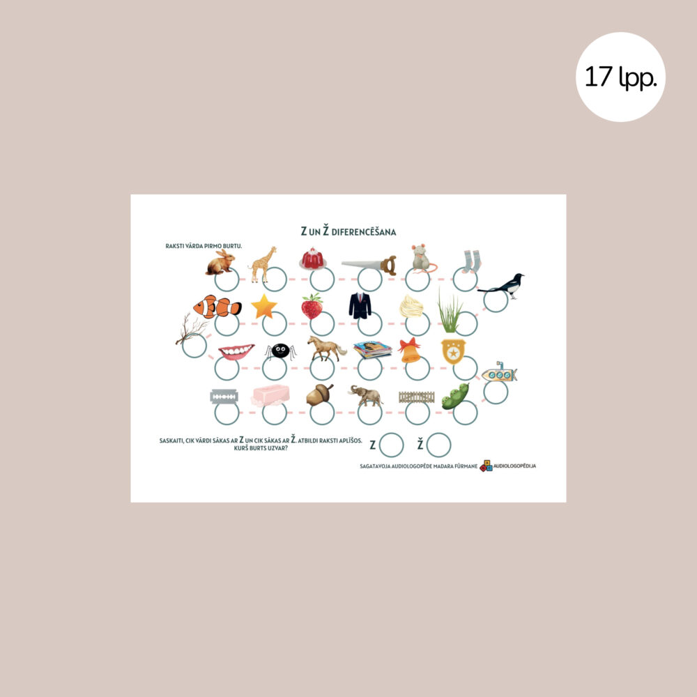 Līdzīgi skanošo skaņu diferencēšana vārdu sākumā 3 Līdzīgi skanošo skaņu diferencēšana vārdu sākumā
