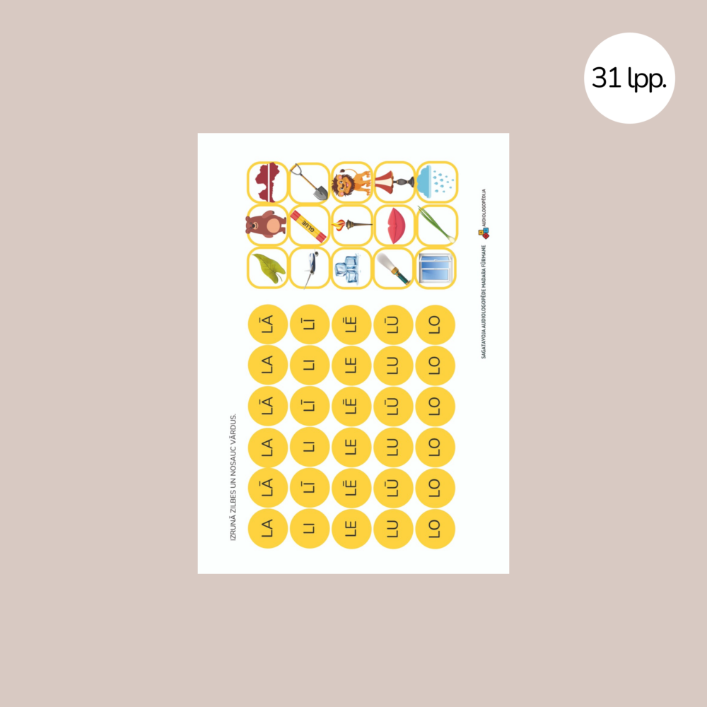 Uzdevumu krājums skaņas L diferencēšanai un izrunai 3