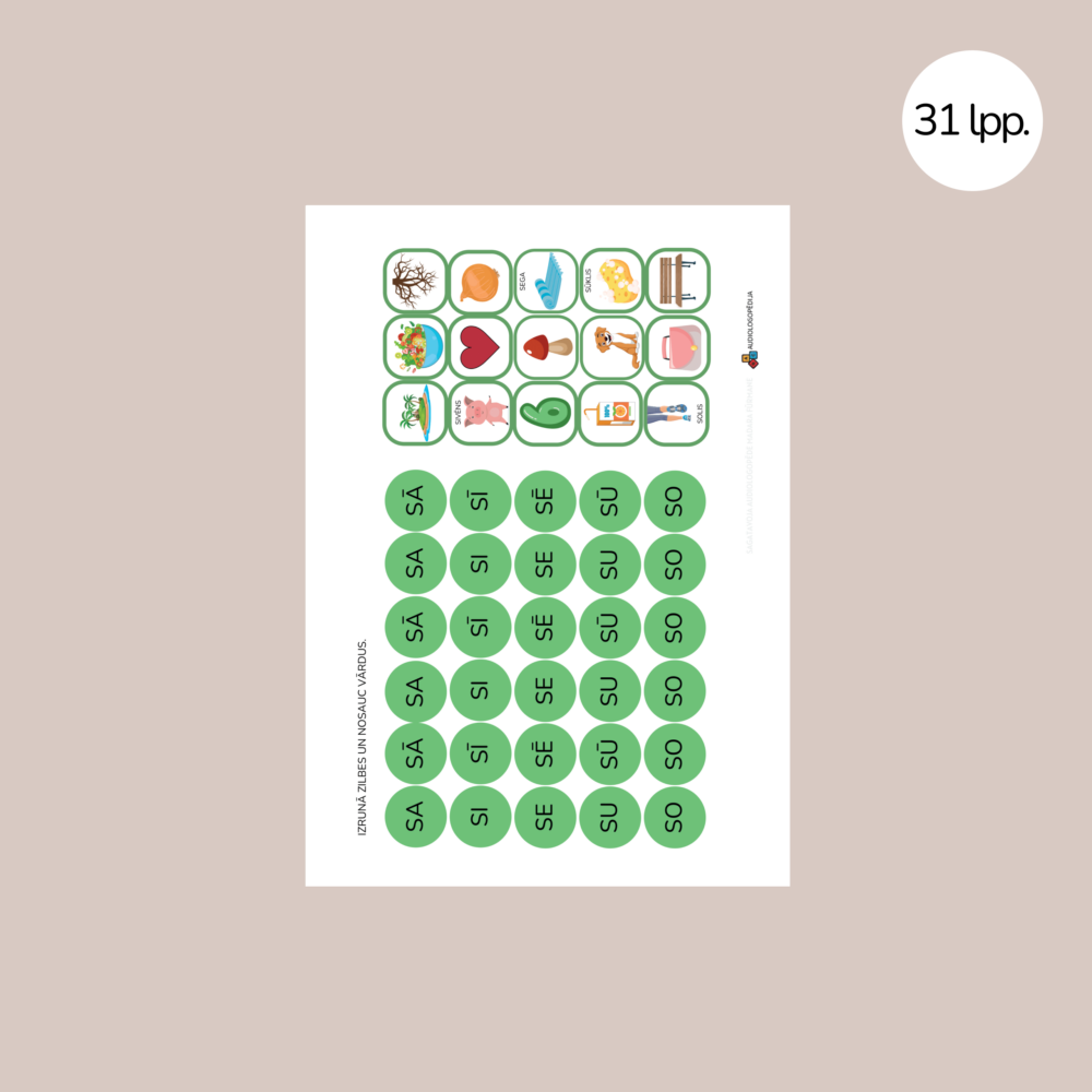 Uzdevumu krājums skaņas S diferencēšanai un izrunai 3 Uzdevumu krājums skaņas S diferencēšanai un izrunai 2