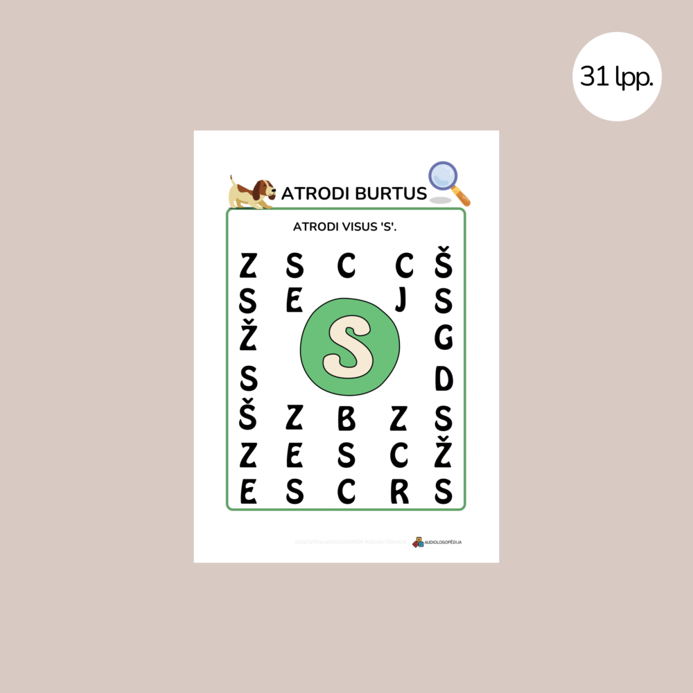 Uzdevumu krājums skaņas S diferencēšanai un izrunai 4 Uzdevumu krājums skaņas S diferencēšanai un izrunai 3