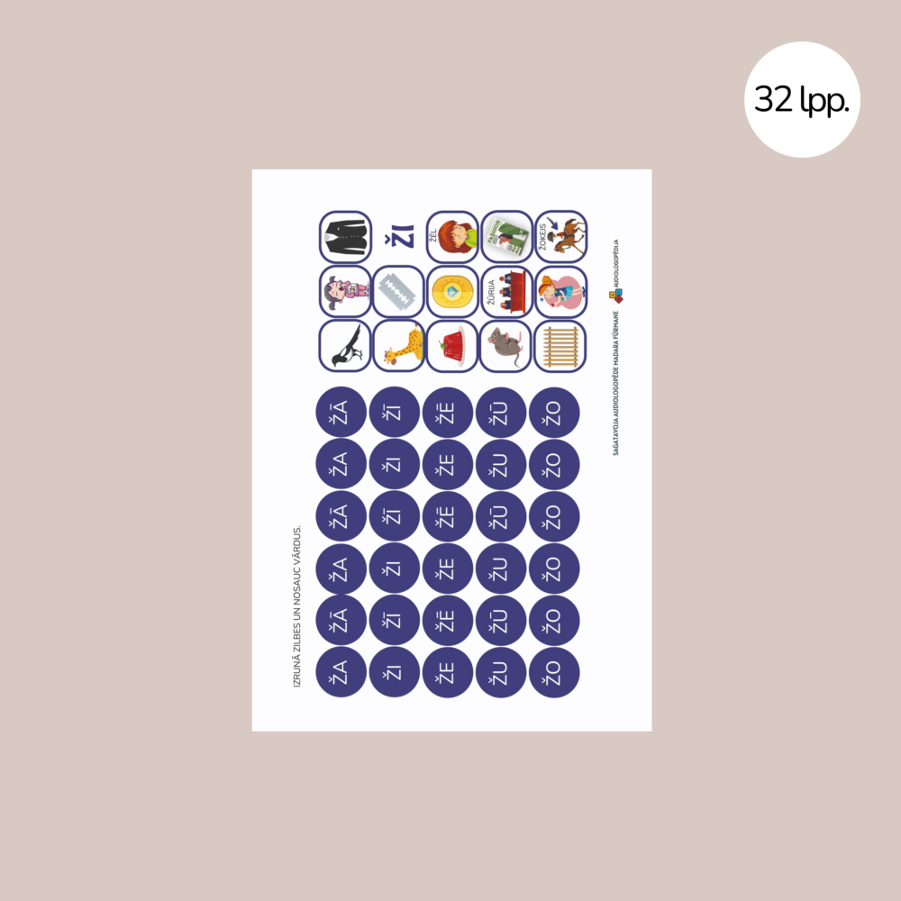 Uzdevumu krājums skaņu Š un Ž diferencēšanai un izrunai 3 Uzdevumu krājums skaņu Š un Ž diferencēšanai un izrunai