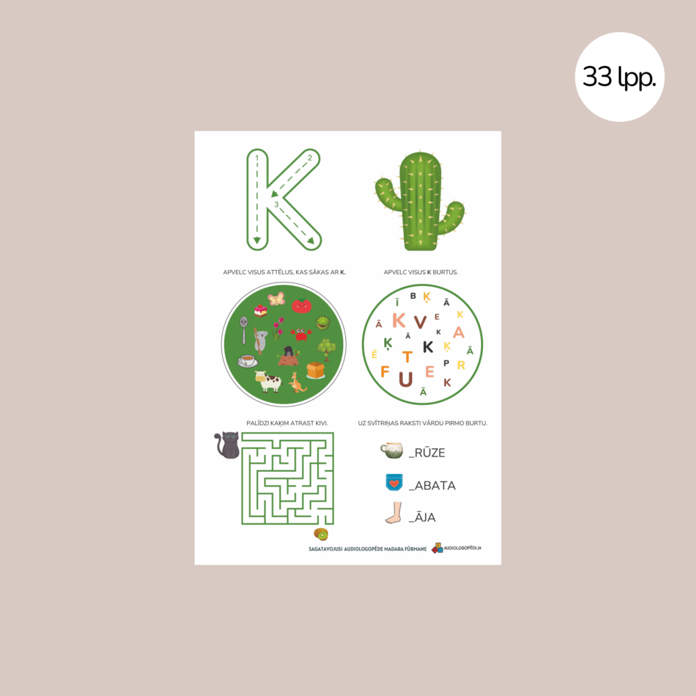 Uzdevumu lapas katram alfabēta burtam 2 Uzdevumu lapas katram alfabēta burtam 2