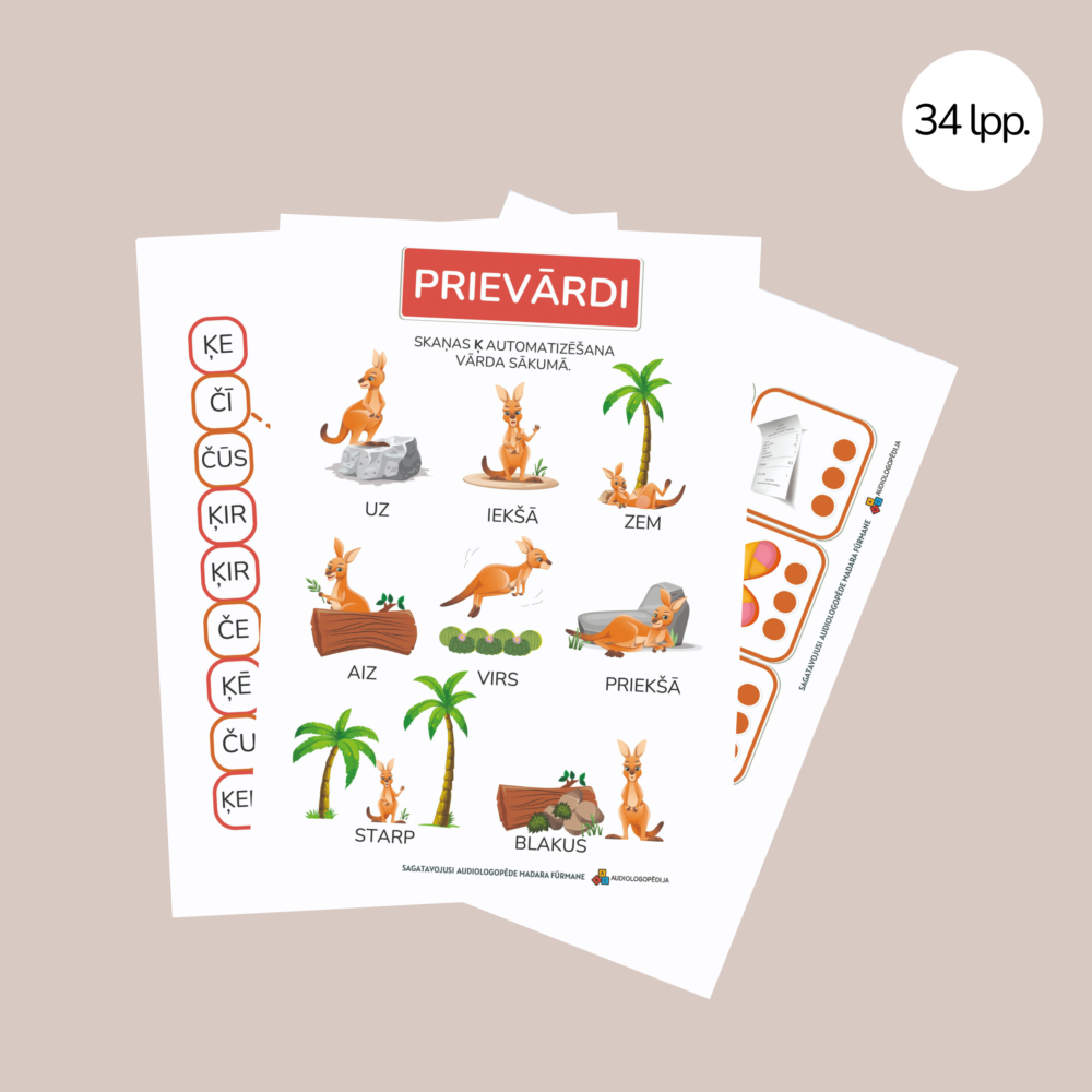 Uzdevumu krājums skaņu č un ķ diferencēšanai un izrunai 1