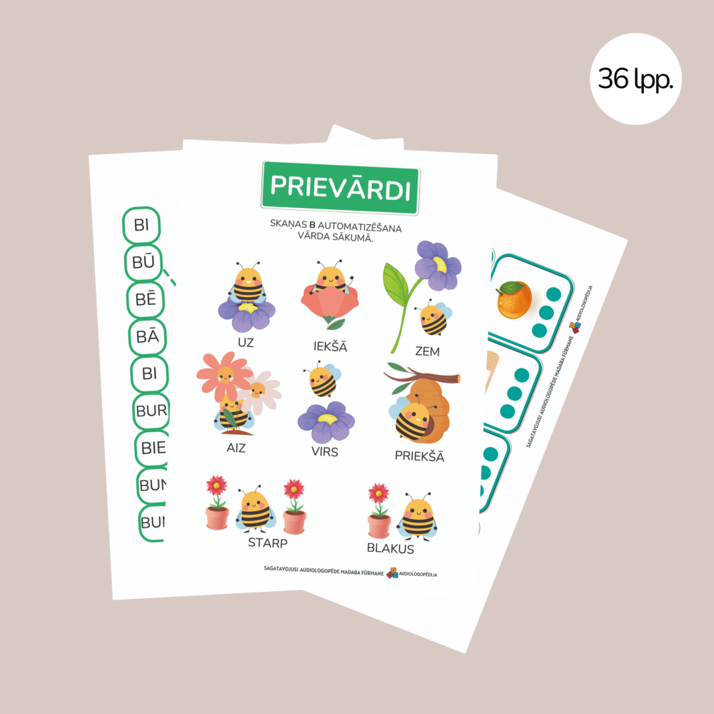 Uzdevumu krājums skaņu B un P diferencēšanai un izrunai 1