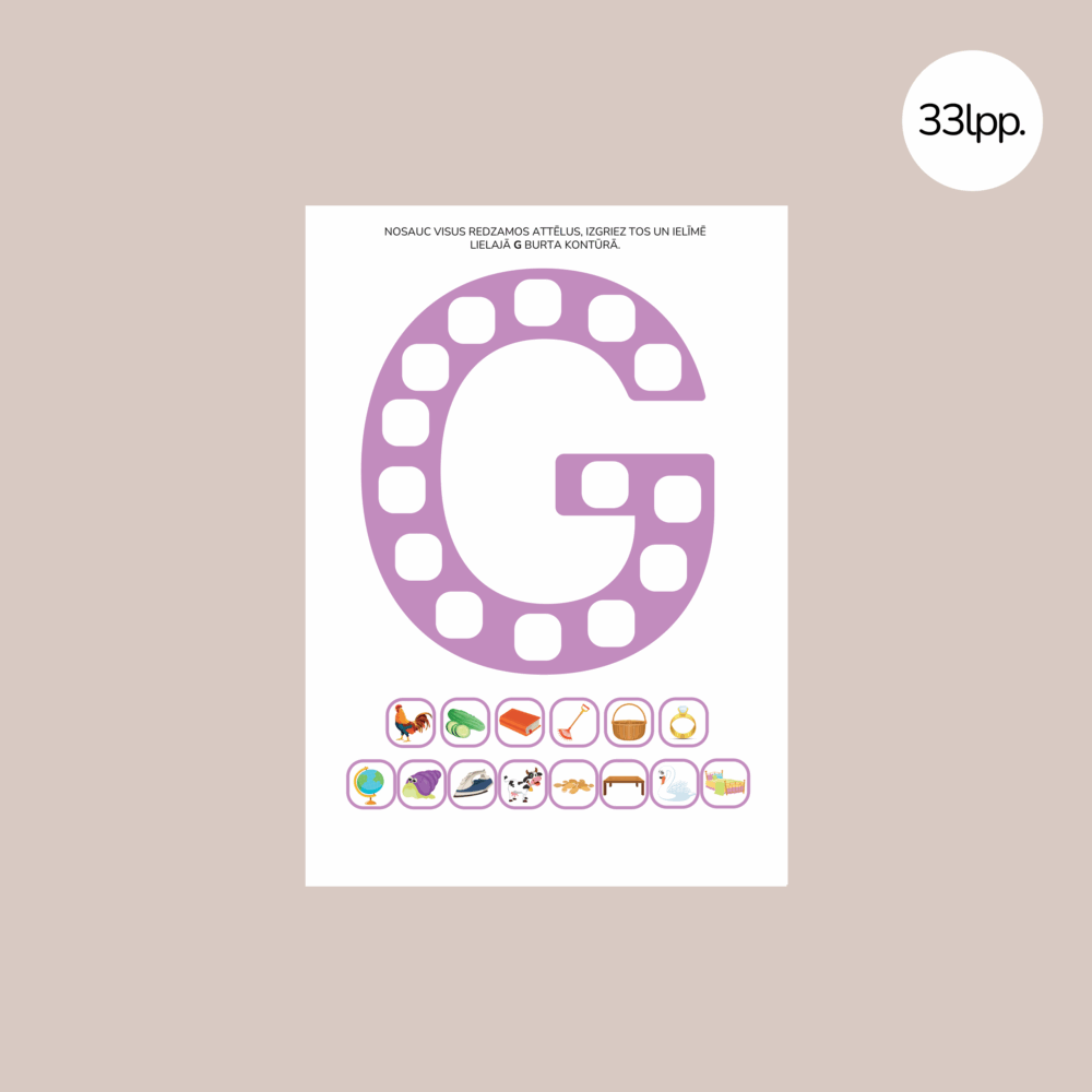 Alfabēts- nosauc visus aplīšos redzamos attēlus, izgriez un ielīmē burta kontūrā 3 Alfabets nosauc visus aplisos redzamos attelus izgriez un ielime burta kontura 3