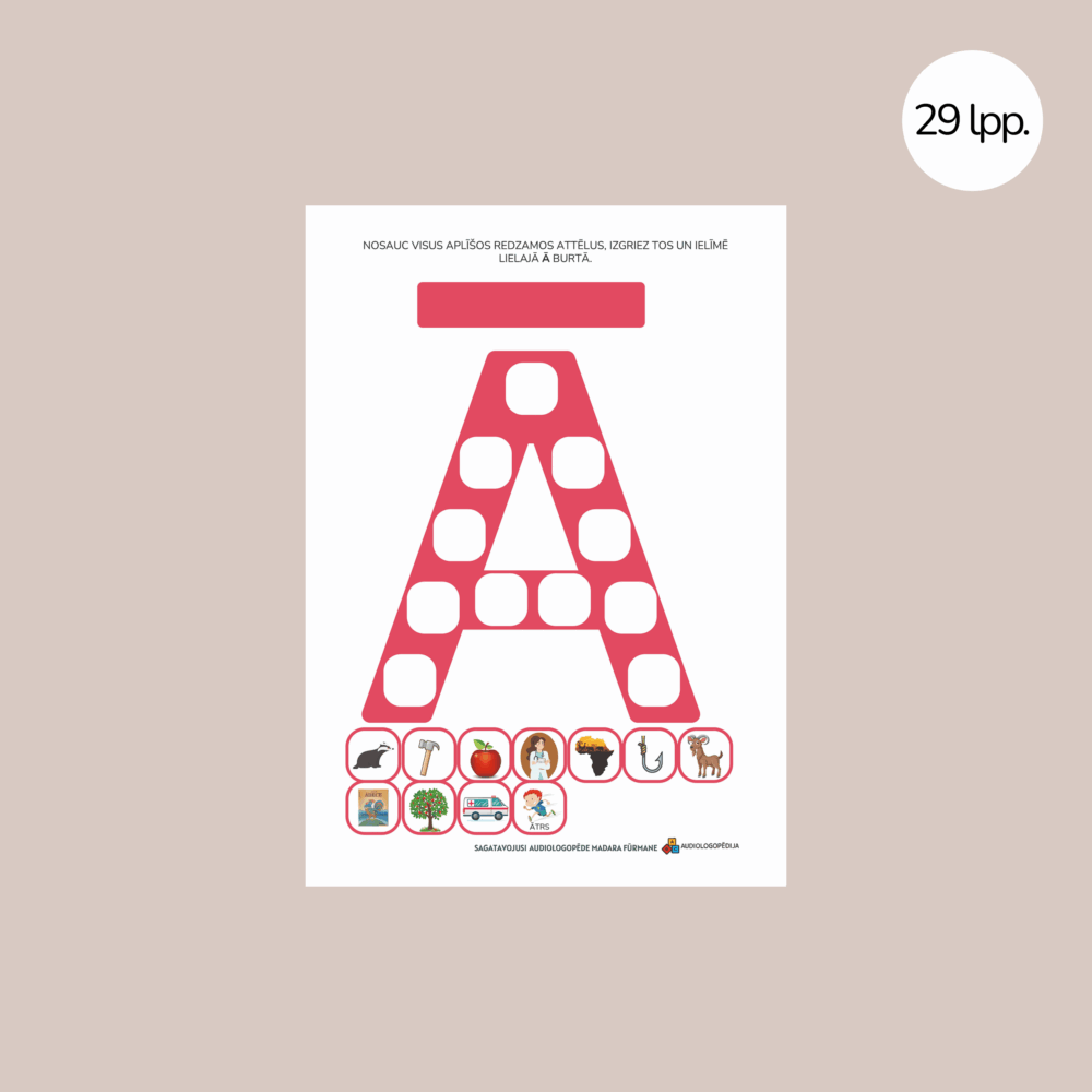 Uzdevumu krājums skaņu A un Ā diferencēšanai un izrunai 2 Uzdevumu krajums skanu A un A diferencesanai un izrunai 2