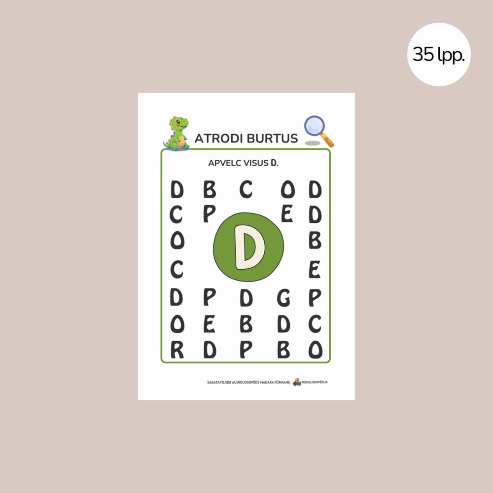 Uzdevumu krājums skaņu D un T diferencēšanai un izrunai