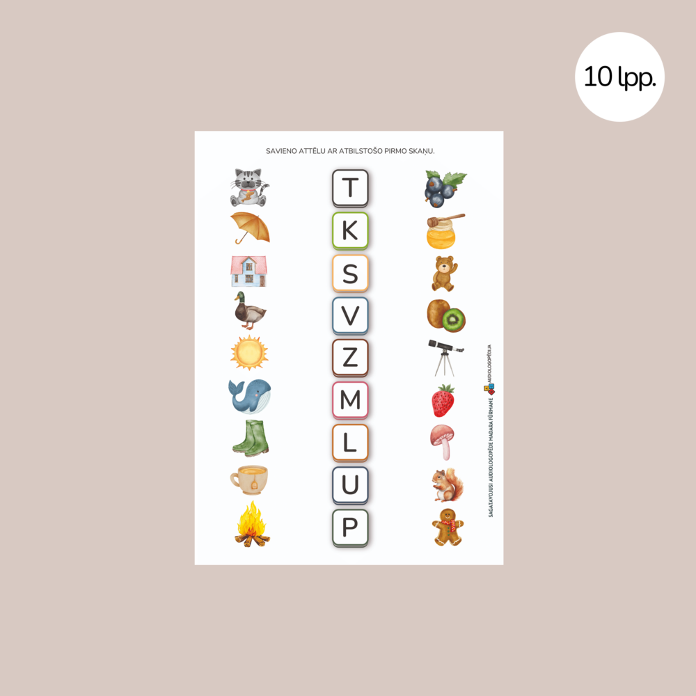 Savieno attēlu ar atbilstošo pirmo skaņu