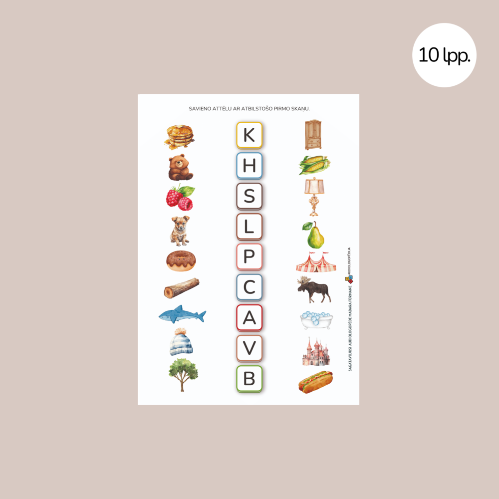 Savieno attēlu ar atbilstošo pirmo skaņu